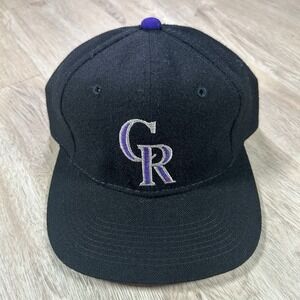 VTG Sports Specialties Colorado Rockies Fitted Hat 7 1/8 MLB Black 100% Wool Cap